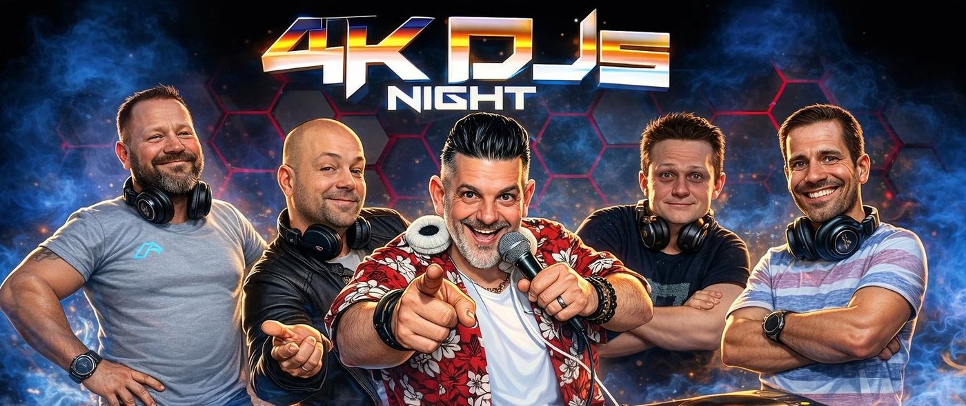 A 4K DJs Night csapata – DJ Agent DJ, DJ Peet, GeryB alapító, Boga, theBPMc